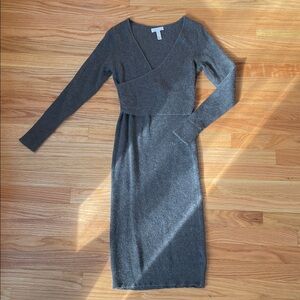 Ribbed Grey Sweater Dress